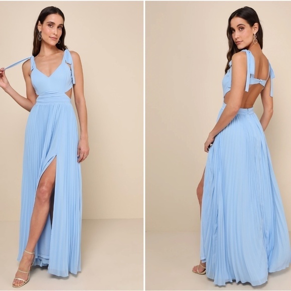 Lulus Dresses & Skirts - LULU's Prom Wedding Bridesmaid Sexy Pleated Bustie Romantic Flowy Maxi Dress